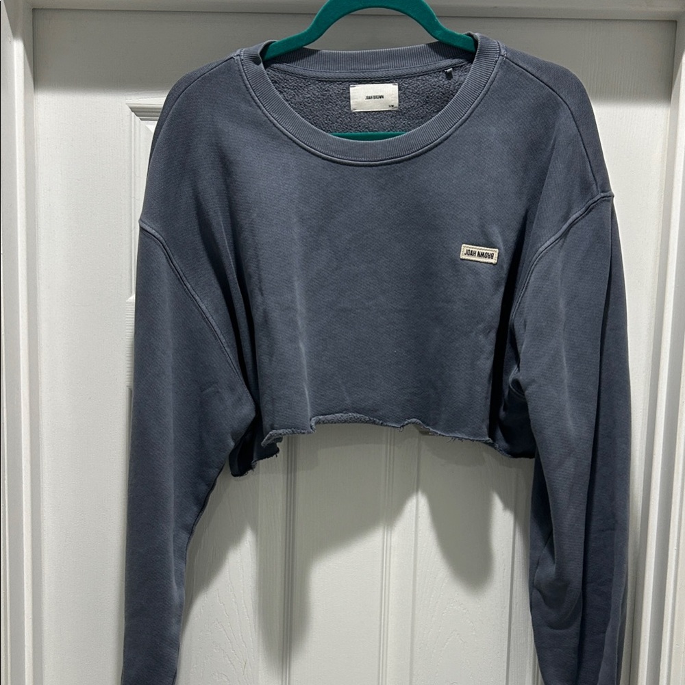 JOAH Brown cropped Sweatshirt in Dark Gray